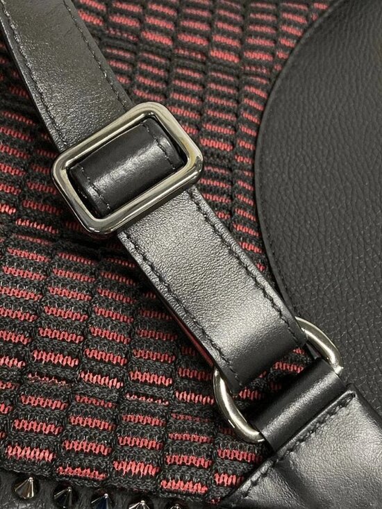 CHRISTIAN LOUBOUTIN Explorafunk Backpack Black Red Calf Leather Rubber Backpack main image 6